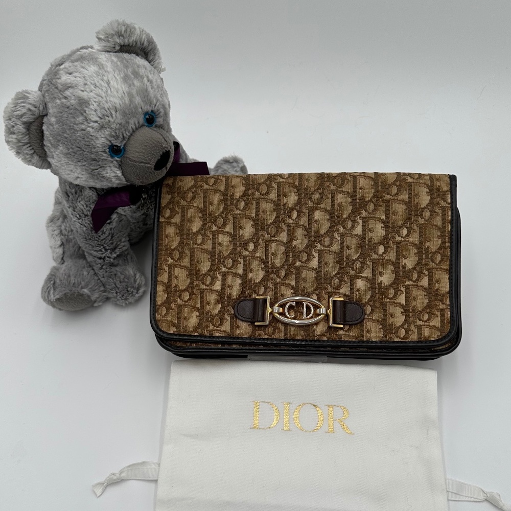 Christian Dior Vintage 30 Oblique Flap Shoulder Bag